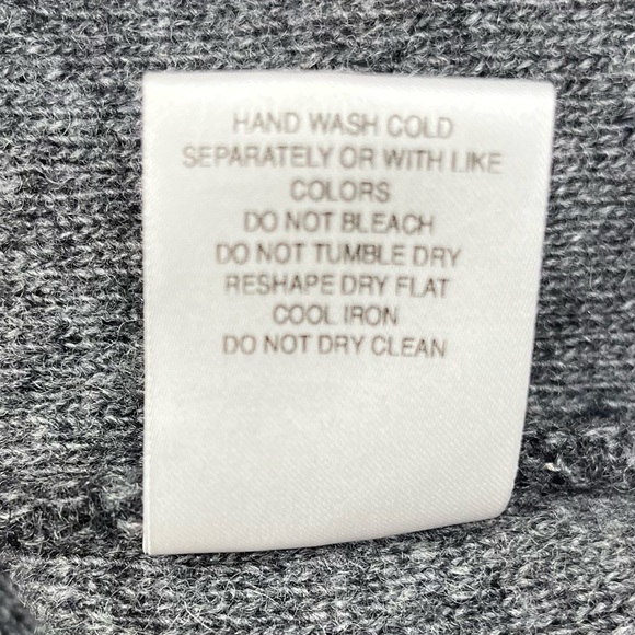 A IDA L long sweater cardigan wool bland shawl collar single buckle grey pockets - Picture 2 of 9